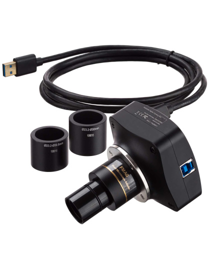 AmScope SM-3T Trinocular Stereo Microscope 7X-45X Magnification on Single Arm Boom Stand with 10mp camera