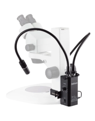 Amscope 6 Watt LED Dual Gooseneck  Illuminator - Piggyback