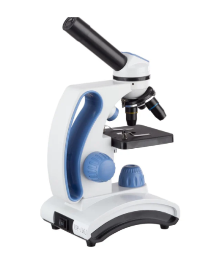 AmScope M161 Portable Student Monocular Compound Microscope 40X-1000X with Dual LED lighting &amp;10-piece Slide Set