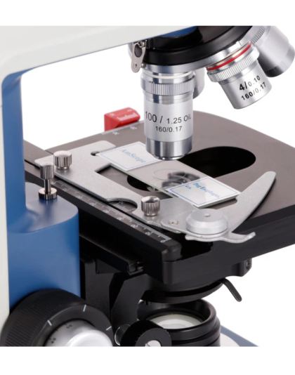 AmScope B120C-R with stage warmer, USB-C Rechargeable Binocular Compound Microscope 40X-2500X  