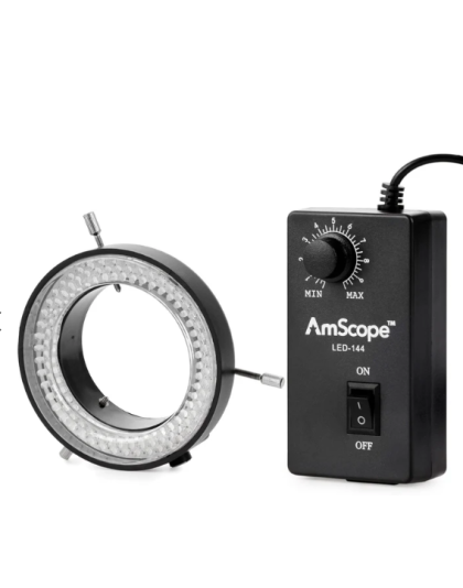 AmScope 144-LED Microscope Ring Light with Adapter