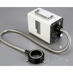 AmScope 50W LED Cold Fiber Optic Illuminator for Microscopes with Fiber Optic Ring Light Attachment  