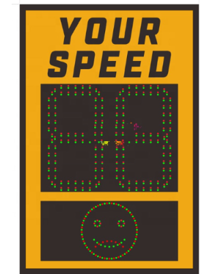 Motion Activated 2 digit Vehicle Speed Sign with smiley/sad face, with remote, 12V power    