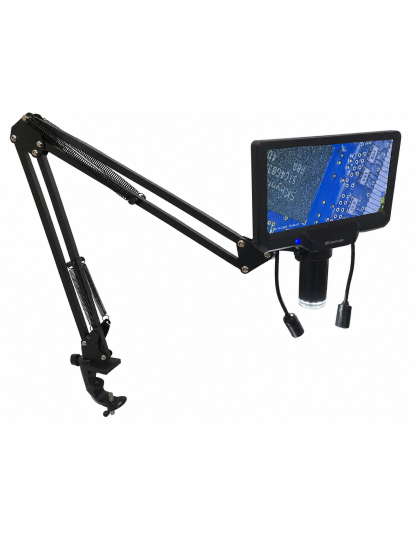 Portable 7" Digital Microscope 10x–150x Magnification with Articulating Stand.