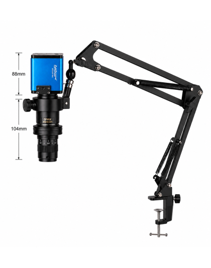 AmScope inspection 1080p HDMI + Wi-Fi Color CMOS Microscope Camera for Stand-alone and PC Imaging WITH Lens and articulating arm