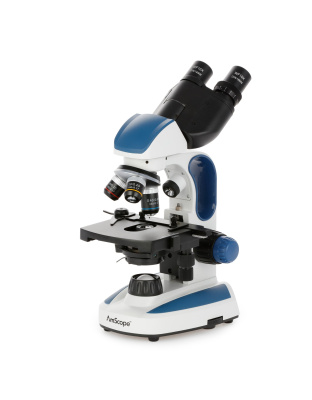AmScope B110 Series Binocular Compound Microscope 40X-400X Magnifiaction dual LED, Ergonomic, Lab With 3D Two-Layer Mechanical Stage