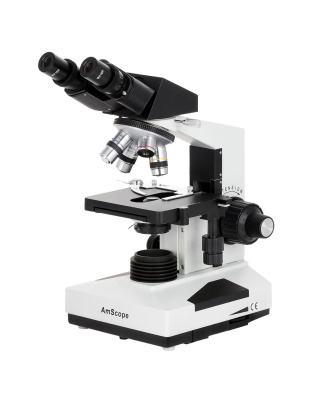 AmScope B490 Series Professional Biological Binocular Compound Microscope 40X-2000X Magnification With 3D Mechanical Stage