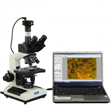OMAX M837L Series Oil Darkfield Trinocular Compound Microscope 40X-2500X Magnification with LED Illumination and 5MP USB 2.0 Digital Camera