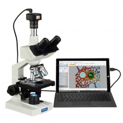 OMAX M83E Series Digital LED Trinocular Lab Compound Microscope 40X-2500X Magnification With 5MP USB Camera