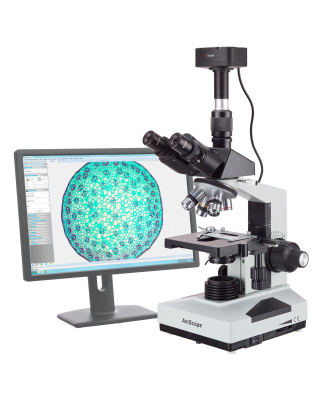 AmScope T490 Series Trinocular Biological Compound Microscope 40X-2000X Magnificatio with 5MP USB Digital Camera