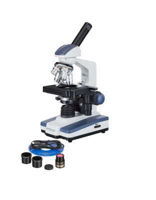 AmScope ME620 Series Monocular Compound Microscope 40X-2500X Magnification with LED and 5MP Digital Eyepiece