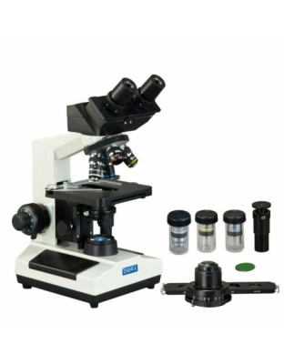 OMAX MD82 Series Binocular Compound Microscope 40X-2000X Magnification With Built-in 3.0MP USB Digital Camera and 3-lens Plan Phase-contrast Darkfield Kit