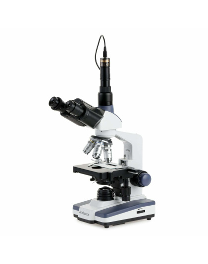 AmScope T120 Series Trinocular Compound Microscope 40X-2500X Magnification with LED, Siedentopf Head and 3MP Digital Eyepiece