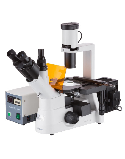 AmScope IN300 Series Inverted Phase-Contrast Biological EPI-Fluorescent Trinocular Compound Microscope 40X-1000X Magnification with 30W Halogen