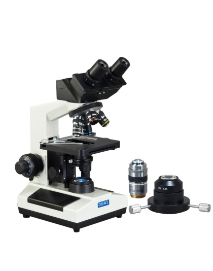 OMAX MD82 Series Binocular Compound Microscope 40X-2000X Magnification With Built-in 3.0MP USB Digital Camera, Oil Darkfield Condenser and 100X Lens
