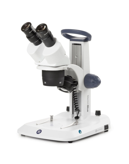 Euromex StereoBlue Series Binocular Stereo Microscope 20X-40X Magnification with 2X/4X Objective Lenses on Dual Illumination Track Stand