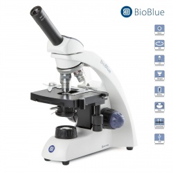Euromex BioBlue Series Portable Monocular Compound Microscope with Spring Loaded Objective and Mechanical X-Y Stage
