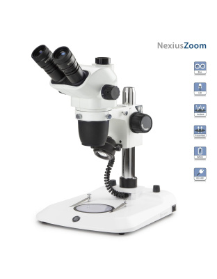 Euromex NexiusZoom Series High-Precision Zoom Trinocular Stereo Microscope on Pillar Stand