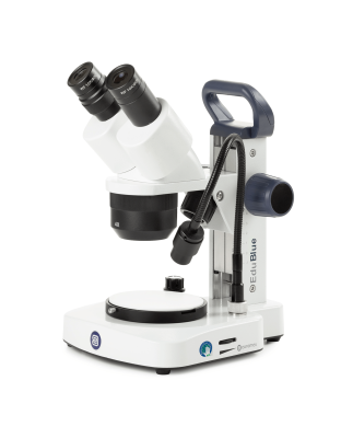 Euromex EduBlue Series Binocular Stereo Microscope 20X-40X Magnification with 2X/4X Objective Lenses on Tri Illumination Track Stand w/ Moveable Stage