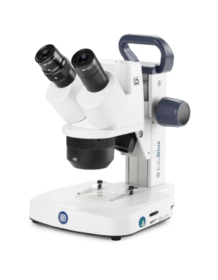 Euromex EduBlue Digital Binocular Stereo Microscope 20X-40X with built in 5 MP , 2x/4x Revolving Objective, Rack & Pinion Stand and Incident and Transmitted LED Cordless Illumination