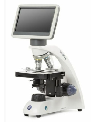 BB.4200-LCD - BioBlue microscope with 7 inch LCD screen and SMP 4/10/S40x objectives, plain stage with