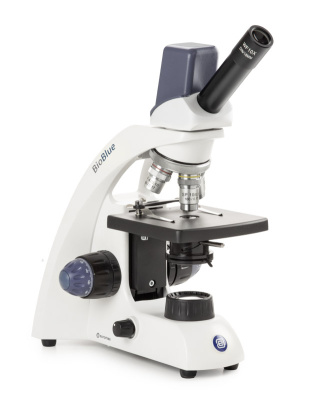 BB.4205 - BioBlue monocular S MP digital microscope with SMP 4/10/S40x objectives, plain stage