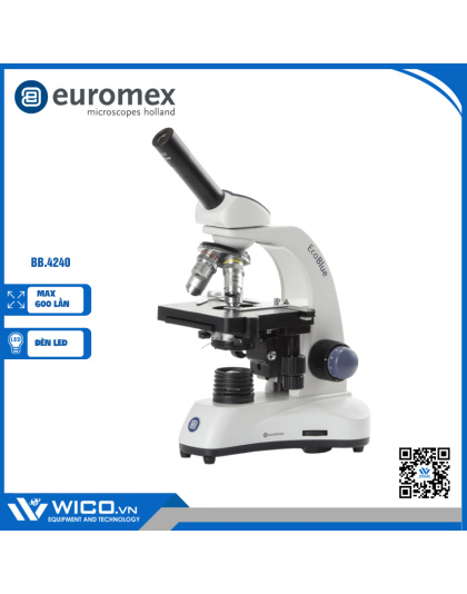 BB.4240 - BioBlue monocular microscope SMP 4/10/S40x/S60x objectives with mechanical stage and