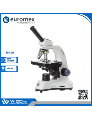 BB.4250 - BioBlue monocular microscope SMP 4/10/S40/S100x oil objectives with mechanical stage