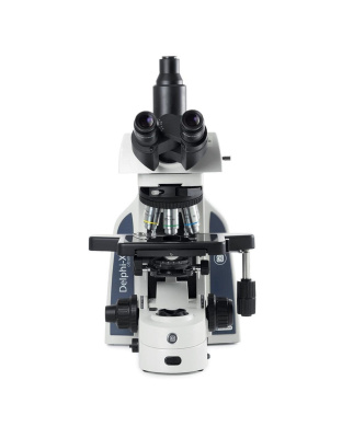MB.1053 - MicroBlue trinocular microscope with achromatic 4/10/S40x DIN 35 mm objectives,
