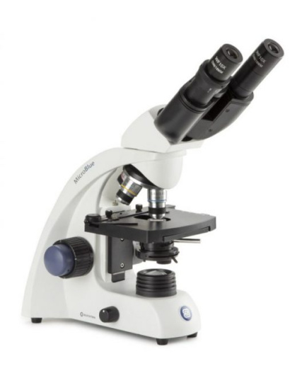 MB.1652 - MicroBlue binocular microscope with achromatic 4/10/540/S60x DIN 35 mm objectives,
