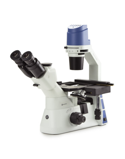 OX.2053-PL - Inverted trinocular microscope with mechanical stage PL 10/20/40x, 5 W NeoLED and with