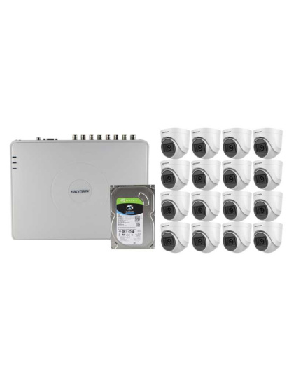 HIK HD-TVI 16Ch HiResDVR 16 Cam Base Kit